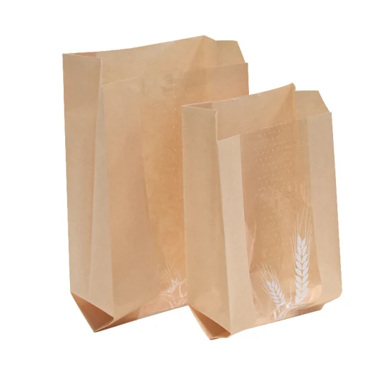 Custom Paper Bread Loaf White Kraft Food Packaging Storage Bakery Toast Greaseproof Paper Sharp Bottom Bag