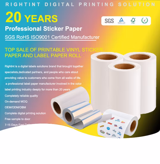 Carton Aluminum Foil Rightint One Side Coated Holographic Sticker Paper